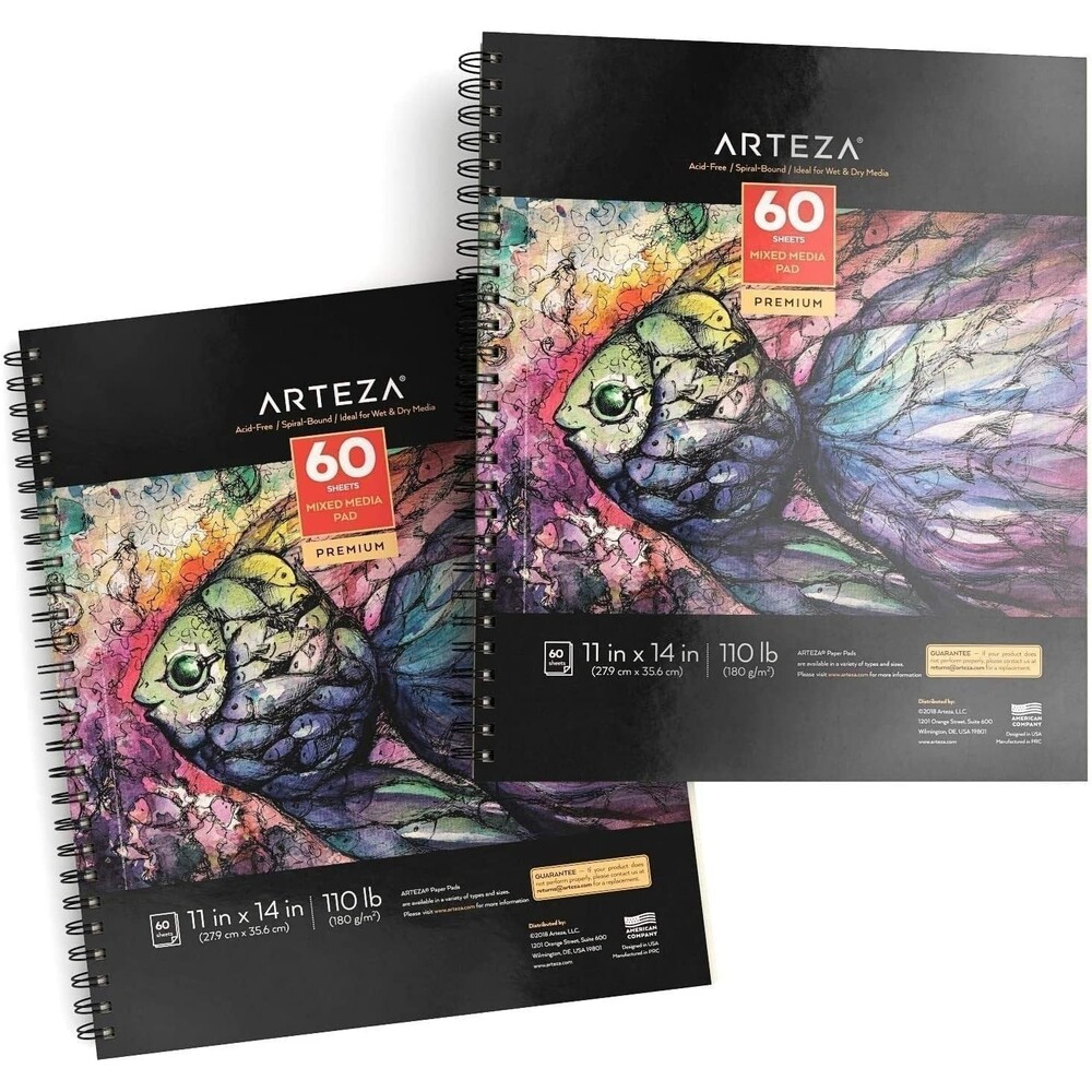 2-Pack 11x14 Inches 60 Sheets Mixed Media Sketchbook 110 lb Acid-Free